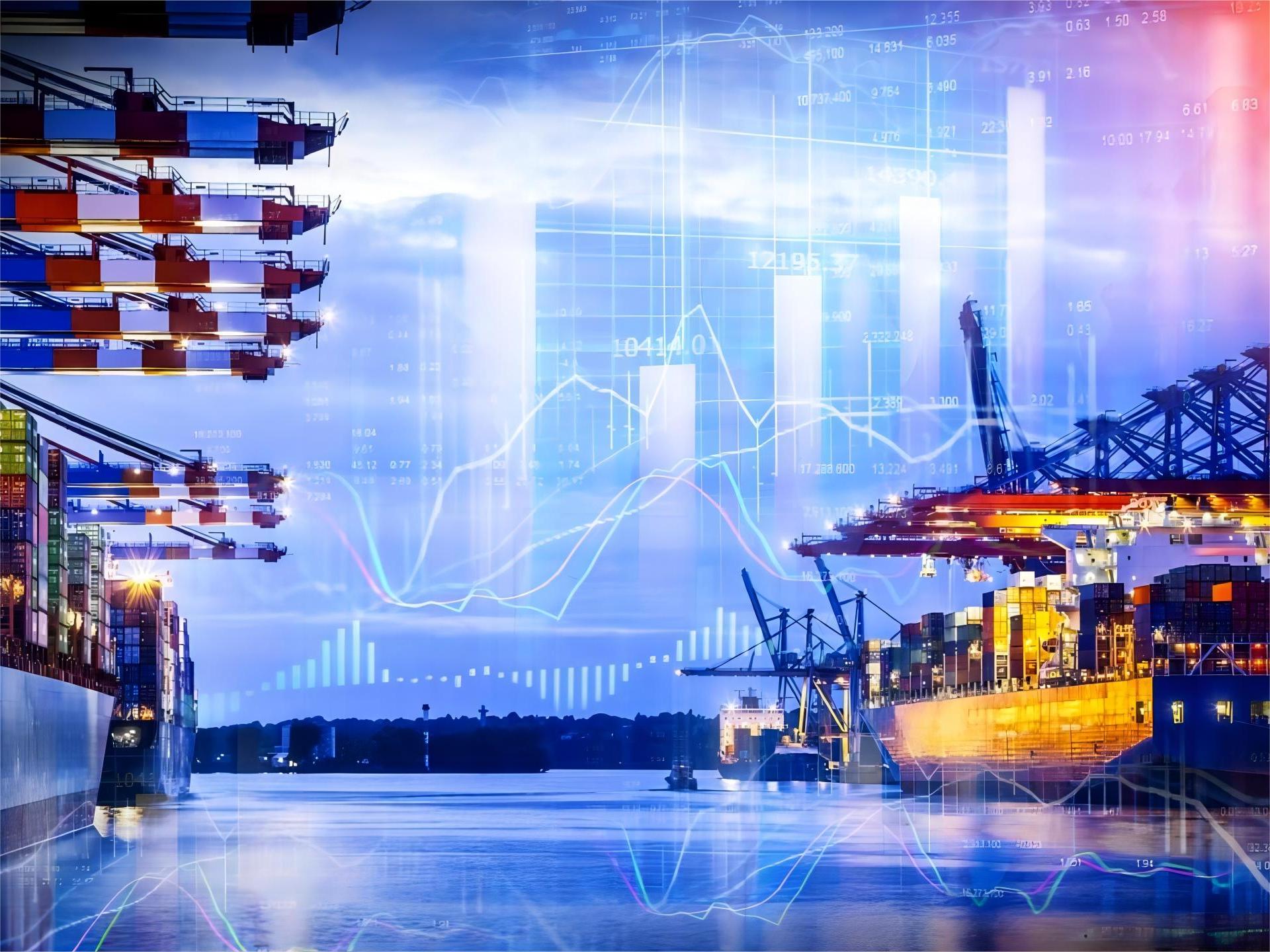 Global logistics map showing shipping routes from China to Europe