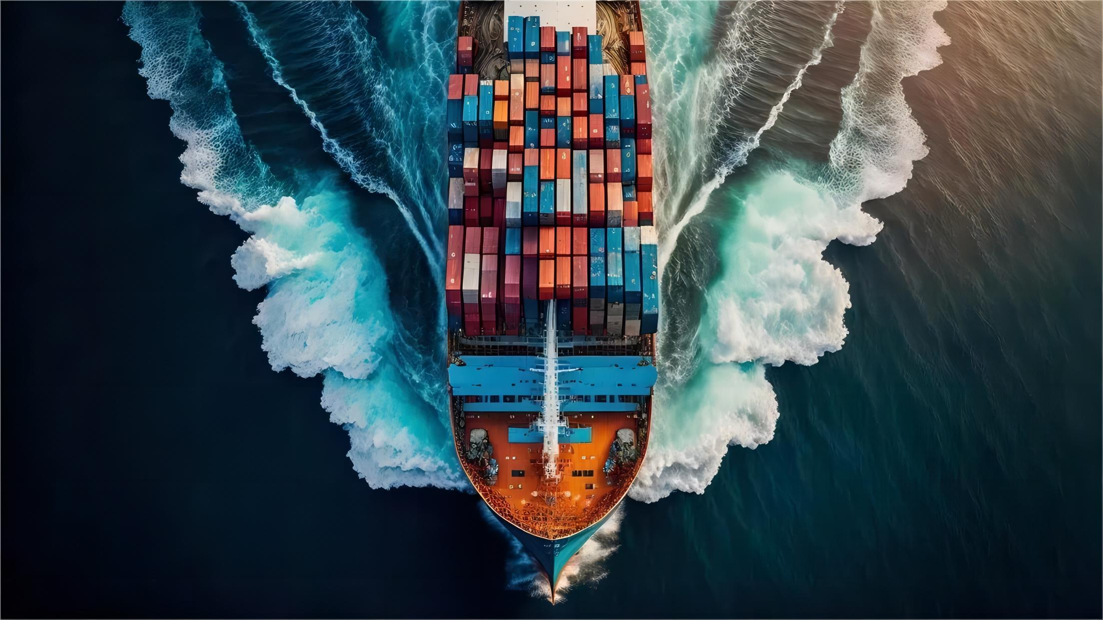 Modern cargo ship and train representing China to Europe freight service factory pickup routes