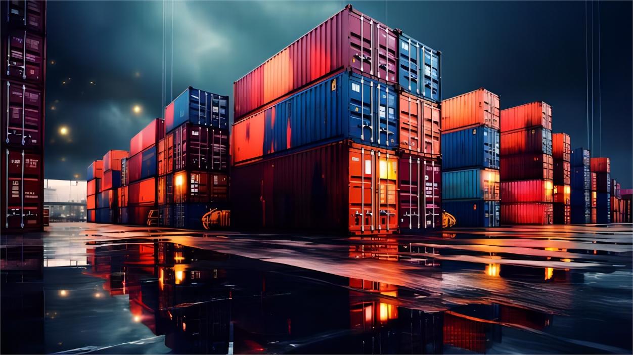 Cargo ship arriving at a major US port for customs processing