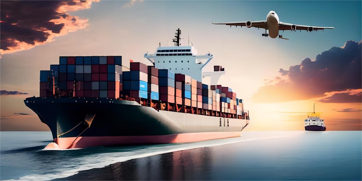 Global shipping map showing routes from China to USA